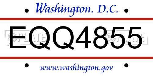 EQQ4855 District Of Columbia License Plate