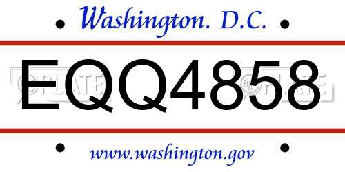 EQQ4858 District Of Columbia License Plate