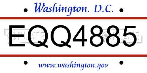 EQQ4885 District Of Columbia License Plate