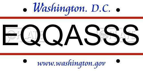 EQQASSS District Of Columbia License Plate