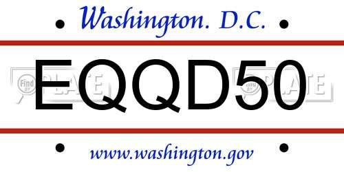 EQQD50 District Of Columbia License Plate