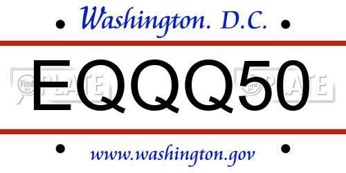 EQQQ50 District Of Columbia License Plate