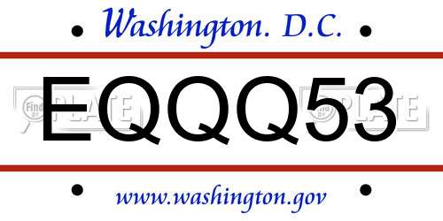 EQQQ53 District Of Columbia License Plate