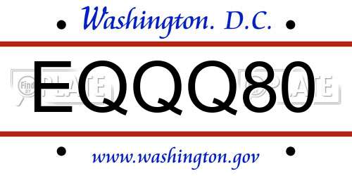 EQQQ80 District Of Columbia License Plate