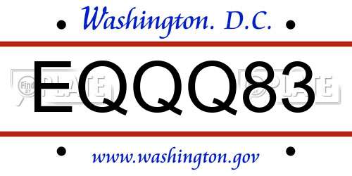 EQQQ83 District Of Columbia License Plate