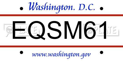 EQSM61 District Of Columbia License Plate