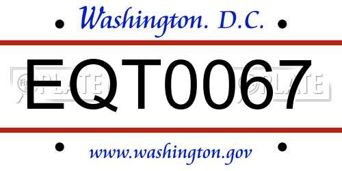 EQT0067 District Of Columbia License Plate