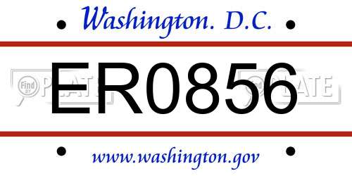 ER0856 District Of Columbia License Plate
