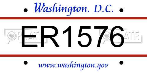 ER1576 District Of Columbia License Plate
