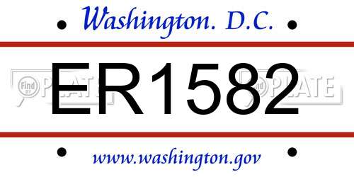 ER1582 District Of Columbia License Plate