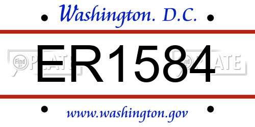 ER1584 District Of Columbia License Plate