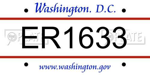 ER1633 District Of Columbia License Plate