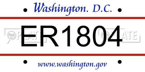 ER1804 District Of Columbia License Plate