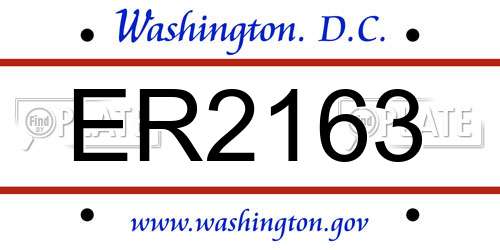 ER2163 District Of Columbia License Plate