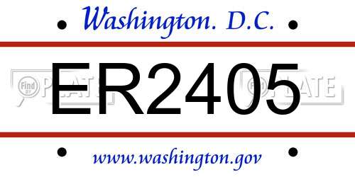 ER2405 District Of Columbia License Plate