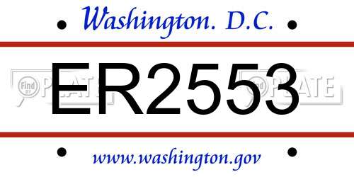 ER2553 District Of Columbia License Plate