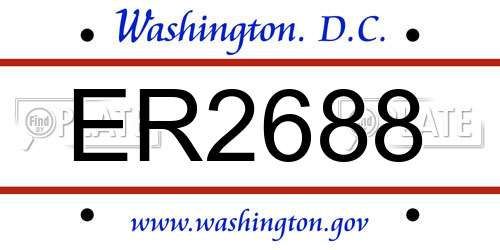ER2688 District Of Columbia License Plate