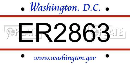 ER2863 District Of Columbia License Plate