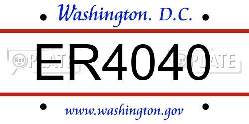 ER4040 District Of Columbia License Plate