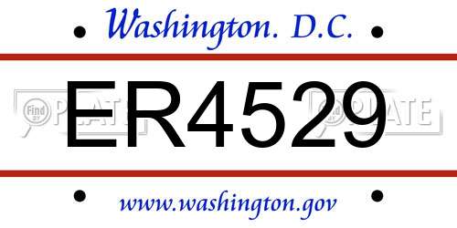 ER4529 District Of Columbia License Plate