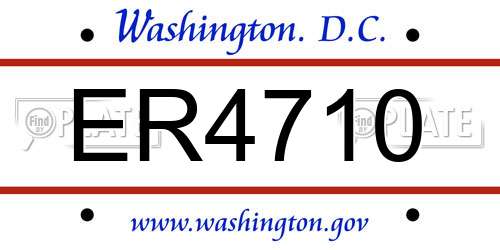ER4710 District Of Columbia License Plate