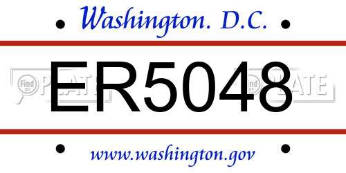 ER5048 District Of Columbia License Plate