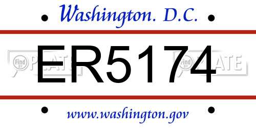 ER5174 District Of Columbia License Plate