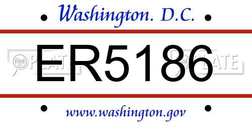 ER5186 District Of Columbia License Plate