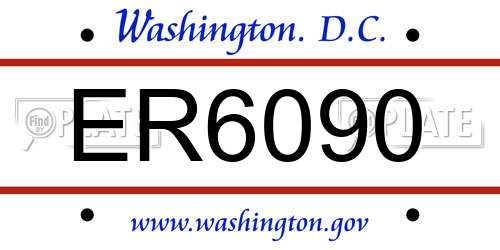 ER6090 District Of Columbia License Plate