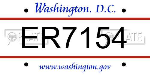 ER7154 District Of Columbia License Plate
