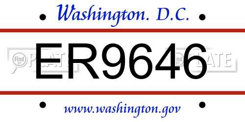 ER9646 District Of Columbia License Plate
