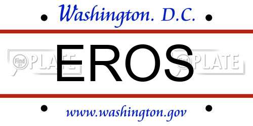 EROS District Of Columbia License Plate