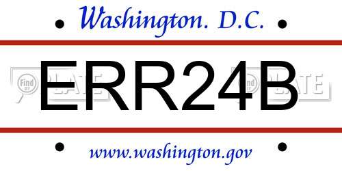 ERR24B District Of Columbia License Plate