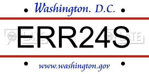 ERR24S District Of Columbia License Plate