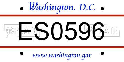 ES0596 District Of Columbia License Plate