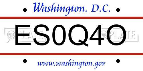 ES0Q4O District Of Columbia License Plate
