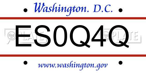 ES0Q4Q District Of Columbia License Plate
