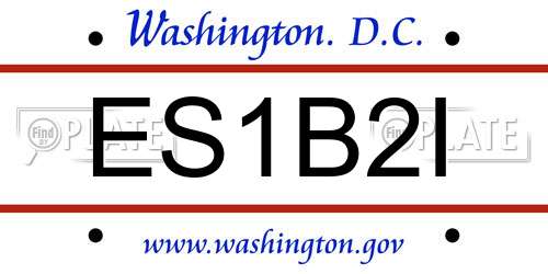 ES1B2I District Of Columbia License Plate