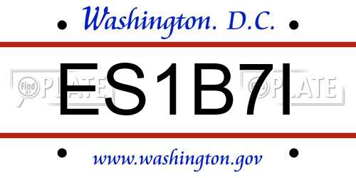 ES1B7I District Of Columbia License Plate
