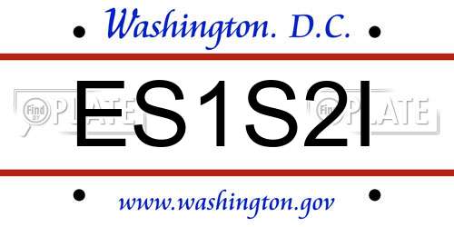 ES1S2I District Of Columbia License Plate
