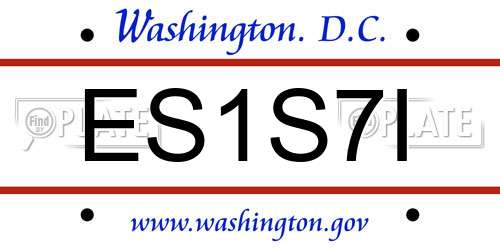 ES1S7I District Of Columbia License Plate
