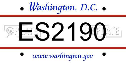 ES2190 District Of Columbia License Plate