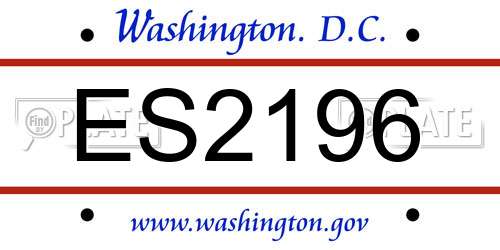 ES2196 District Of Columbia License Plate