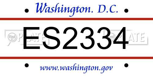 ES2334 District Of Columbia License Plate