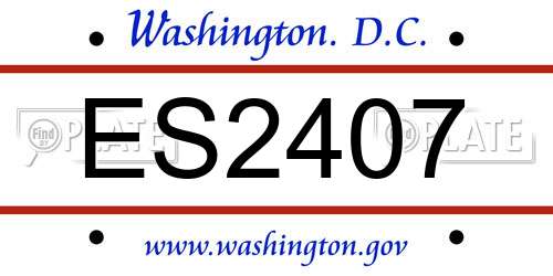 ES2407 District Of Columbia License Plate