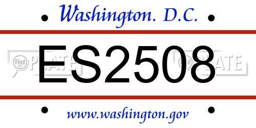 ES2508 District Of Columbia License Plate