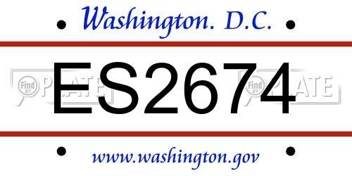 ES2674 District Of Columbia License Plate