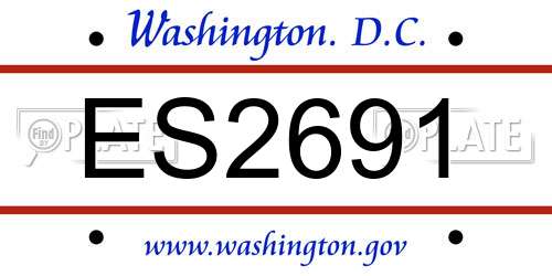 ES2691 District Of Columbia License Plate