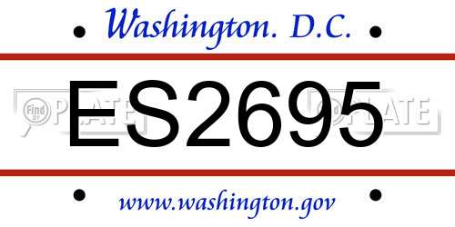 ES2695 District Of Columbia License Plate