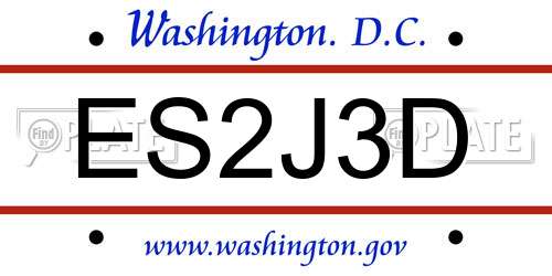 ES2J3D District Of Columbia License Plate